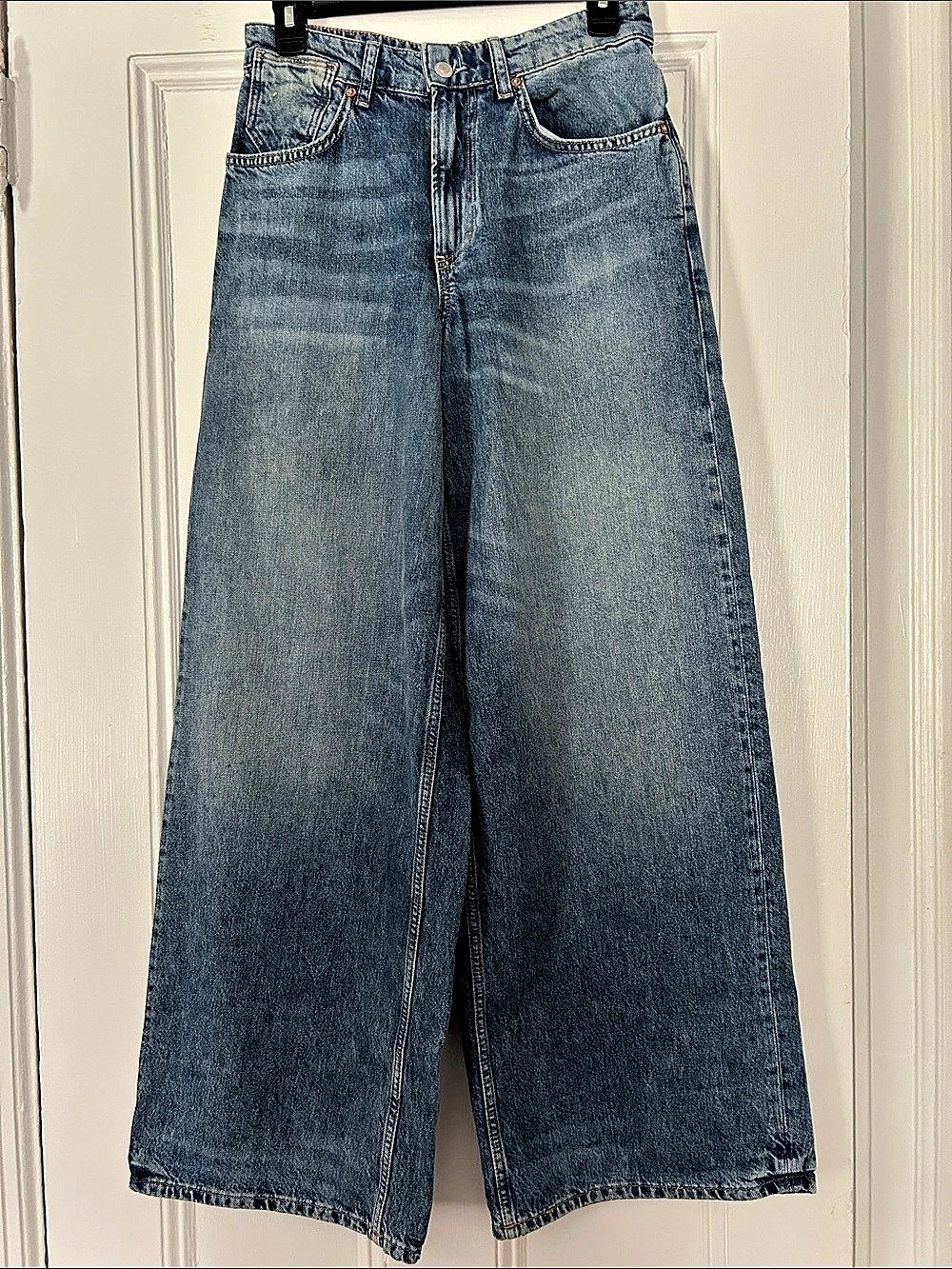 Free People Waterfalls Baggy Wideleg Jeans Blue Waist 26